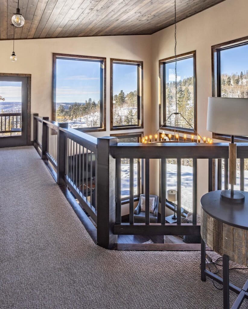 Second level of custom home built by Black Mountain Enterprises in Custer, SD.